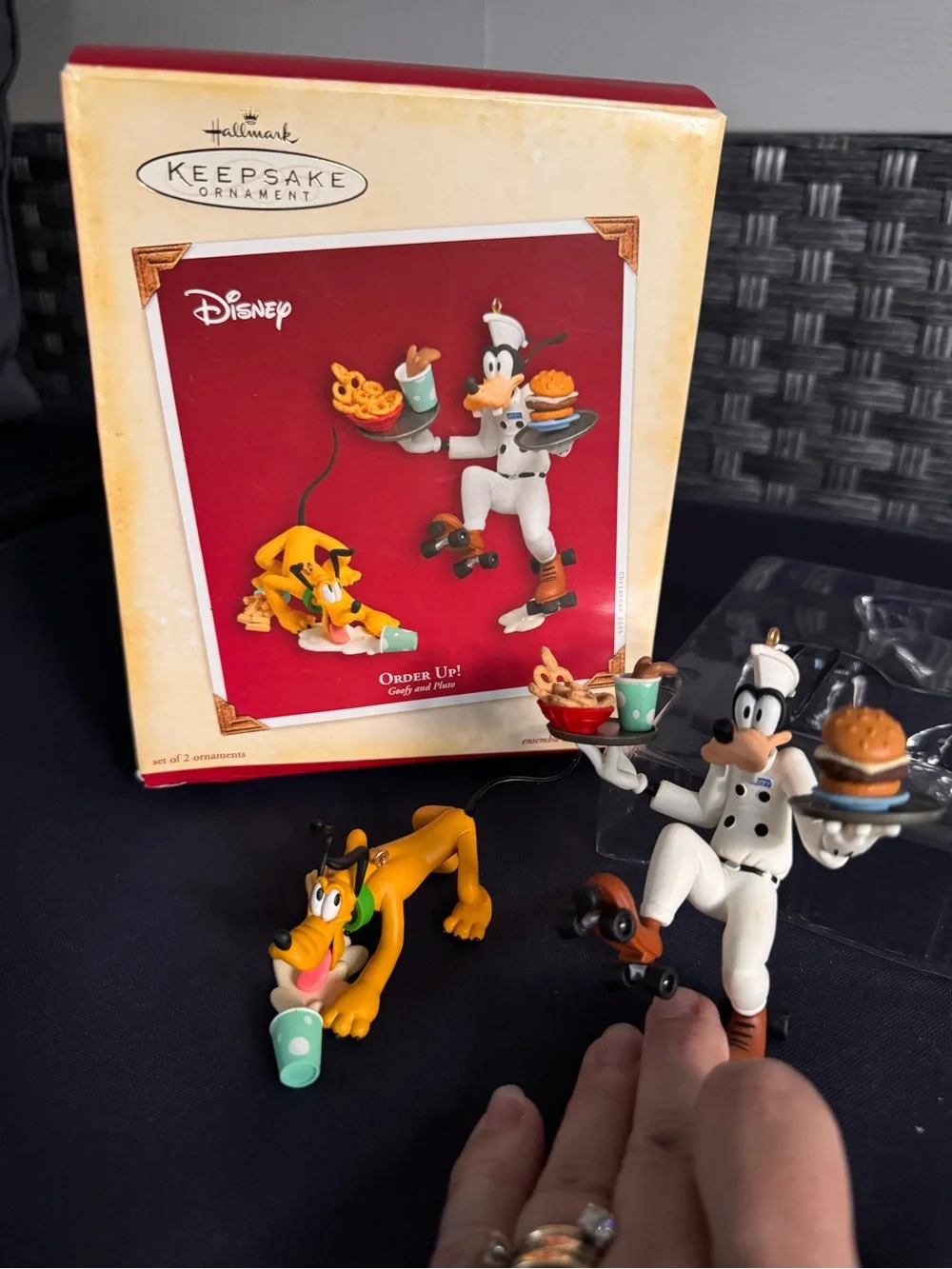 Disney Pluto & Goofy 'Order Up!' Ornament Set - Yellow & White